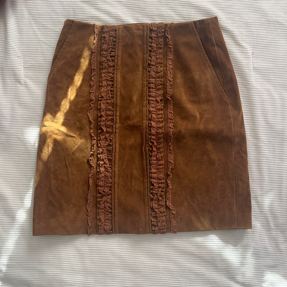 Brown Ruffled Women's Skirt
